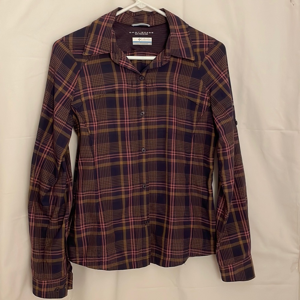 Columbia Omni-Shade Plaid Sun Protection Blouse Size S/P